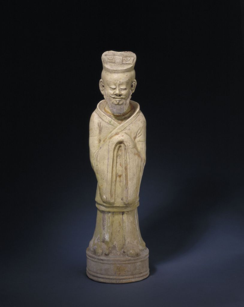 图片[1]-Pottery yellow glazed figurines of officials-China Archive